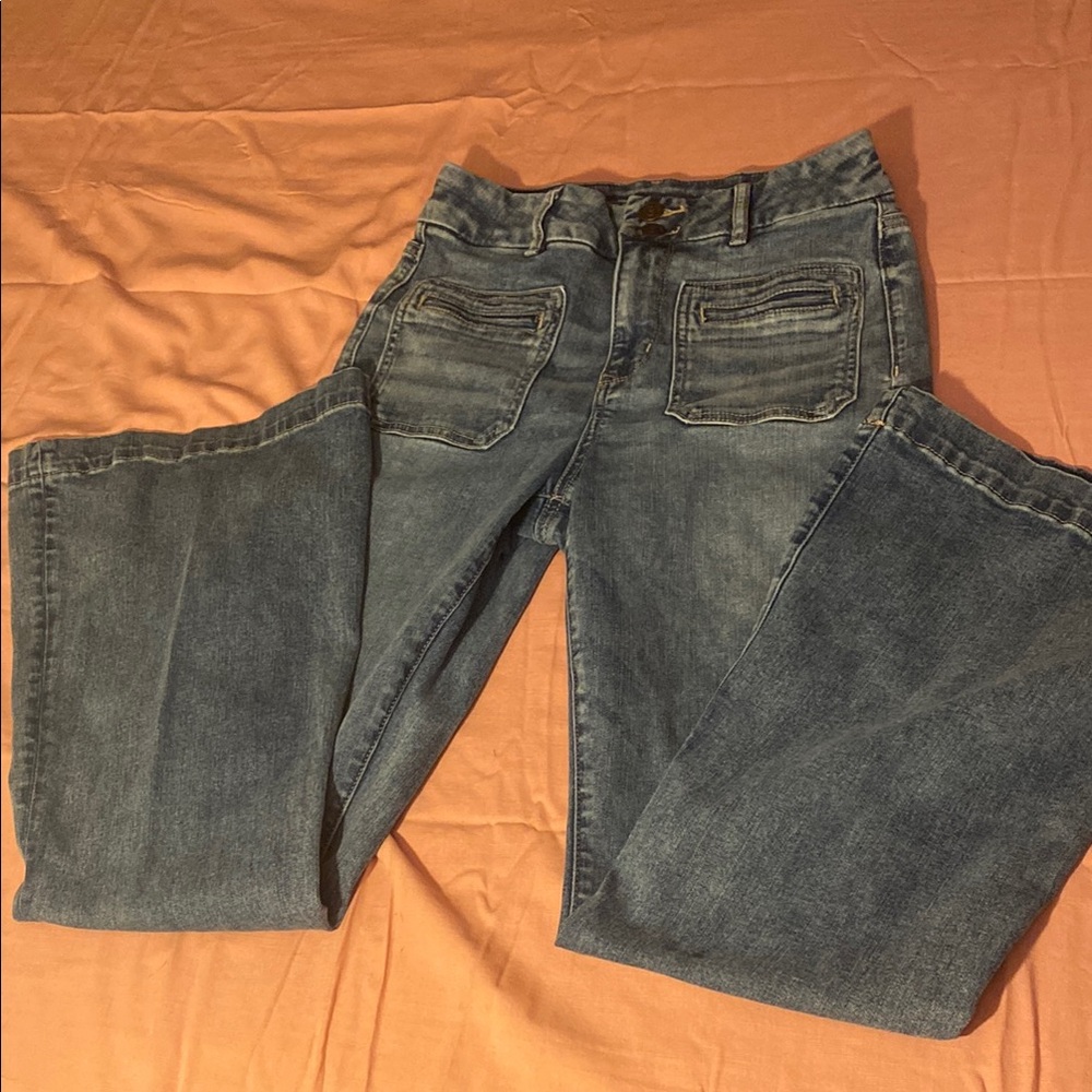 American Eagle Outfitters Blue Flare Wide Leg Jeans
